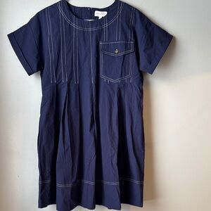 Entro Midnight Blue Dress with White Stitching